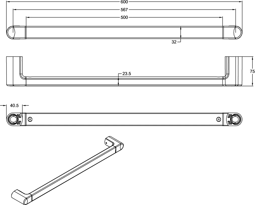 Villeroy & Boch Wandhaltegriff „ViCare Design“ Villeroy & Boch Wandhaltegriff „ViCare Design“