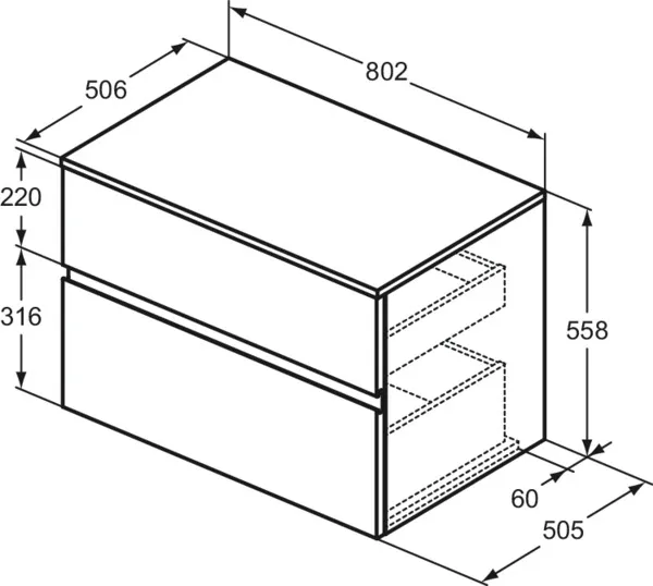 Ideal Standard Waschtischunterschrank „Finesse“ 80,2 × 55,8 × 50,5 cm Greige matt Ideal Standard Waschtischunterschrank „Finesse“ 80,2 × 55,8 × 50,5 cm Greige matt