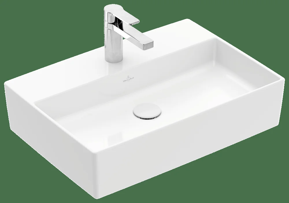 Villeroy & Boch Aufsatzwaschbecken Memento 2.0 4A0761, 600 x 420 mm, Rechteck, 1HL, ohne Überlauf, Weiß Alpin