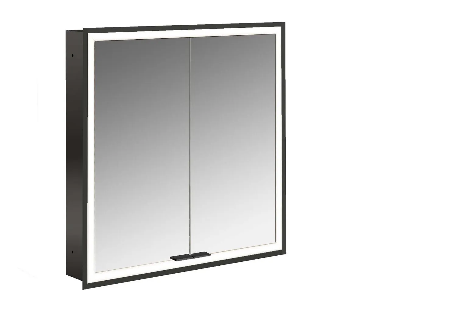 emco prime asis PG2 LED-Lichtspiegelschrank Prime FaceliftUnterputz, 600 mm, 2-türig, IP 20, schwarz