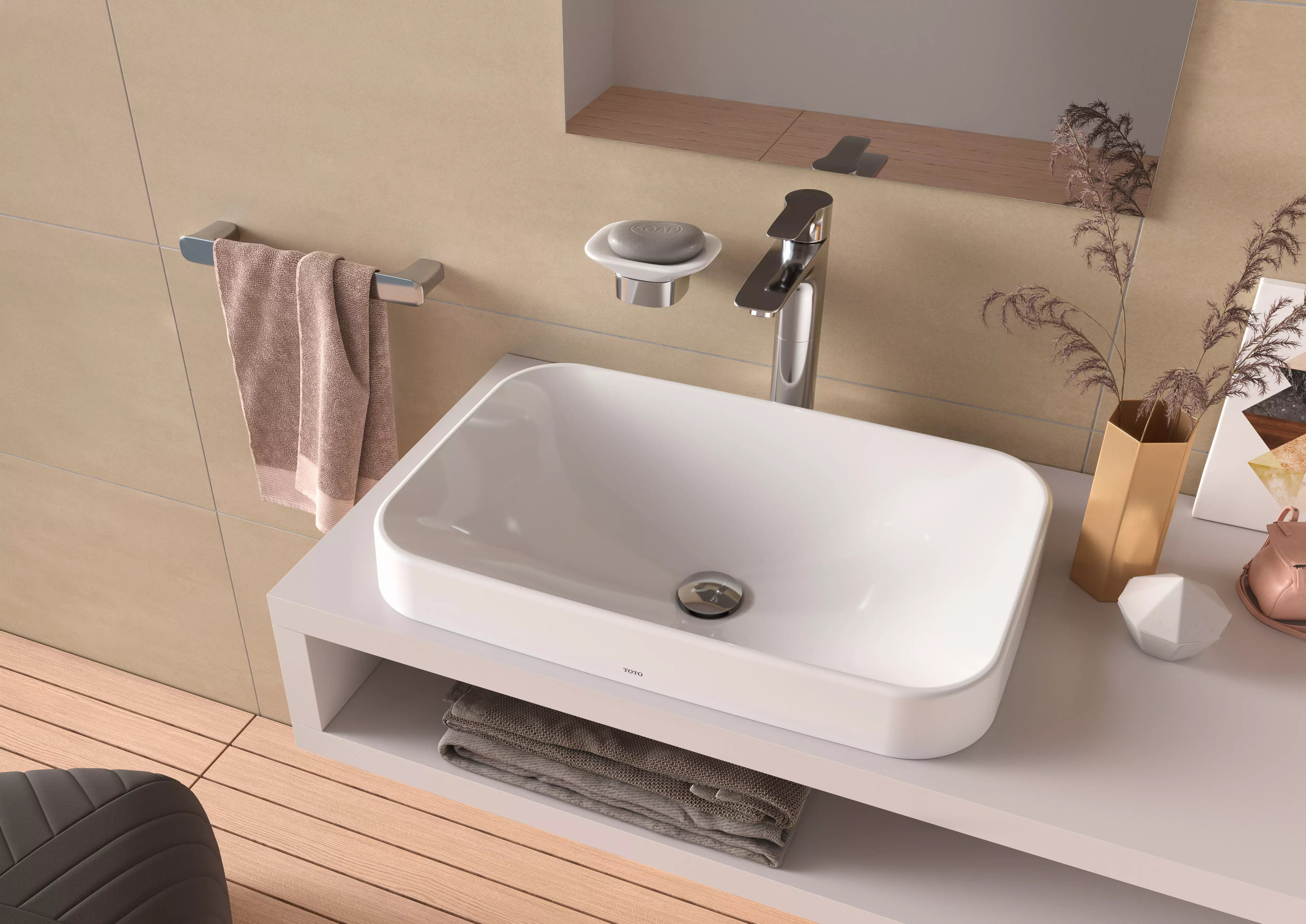 Toto Aufsatzwaschtisch „LF“ 600 × 380 × 167 mm in weiß