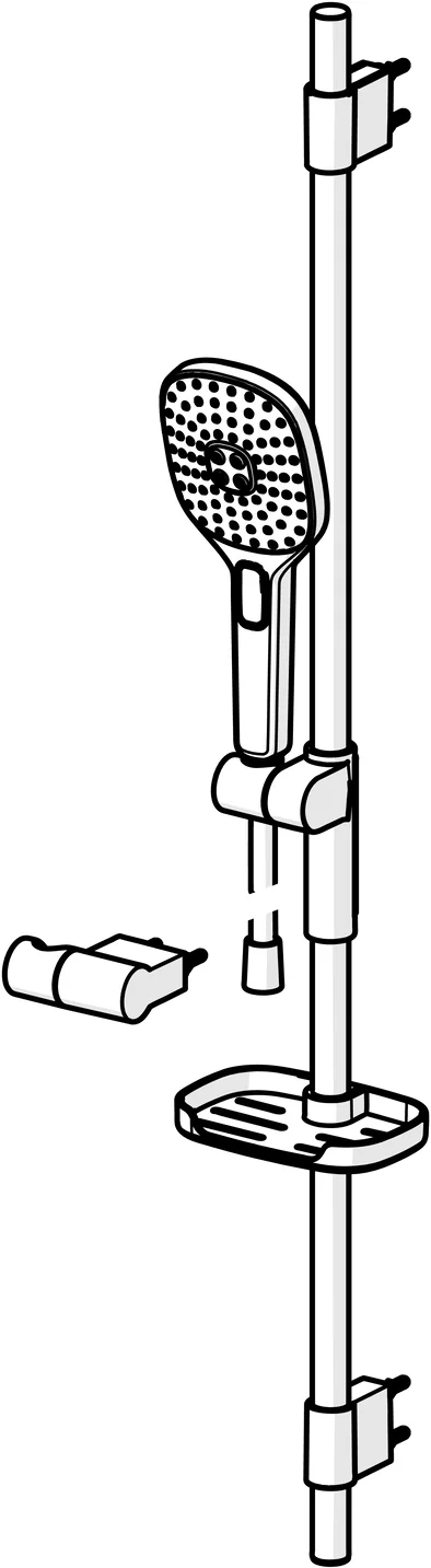 HansaACTIVEJET Style Wandstangen-Brausenset 8437 3-strahlig Chrom