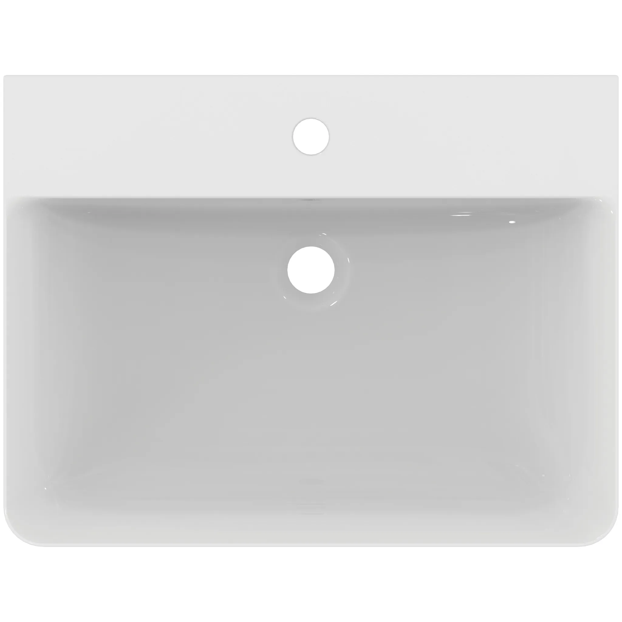 Waschbecken „ConnectAir“ 60 × 46 × 16 cm, Hahnlochposition mittig in Weiß