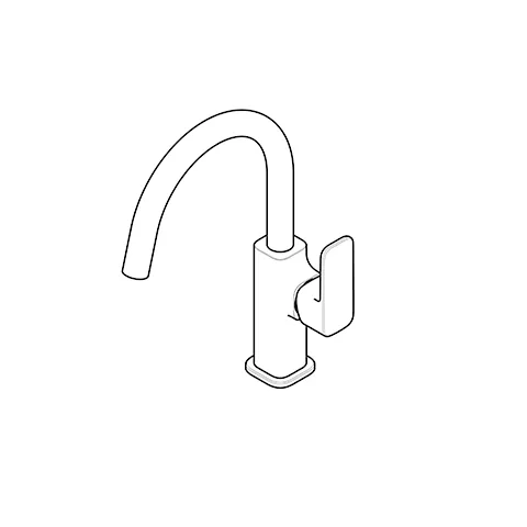 Kludi RENON Waschtisch-Einhandmischer seitliche Betätigung Brushed Gold, DN 15 Kludi RENON Waschtisch-Einhandmischer seitliche Betätigung Brushed Gold, DN 15