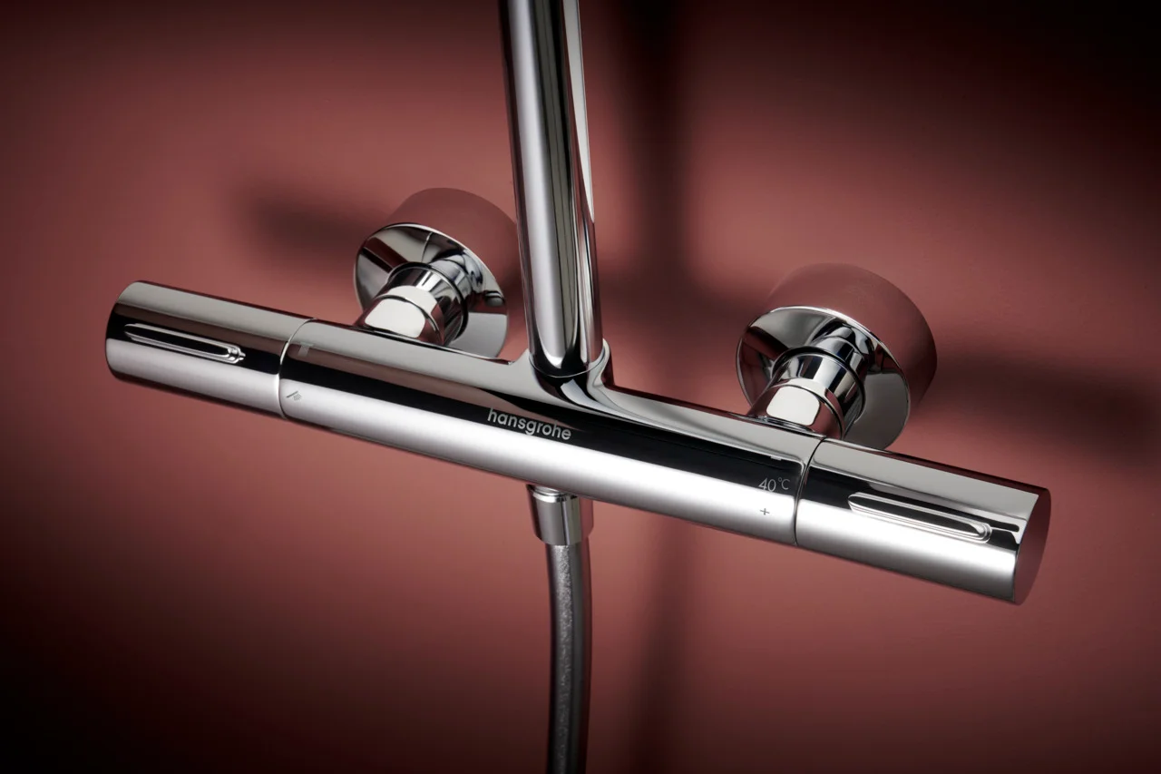 Hansgrohe Raindance Alive S Puro Showerpipe 300 1jet EcoSmart+ mit Ecostat Element, Chrom, 300 mm Brausekopfgröße, 6 l/min Durchfluss, Aufputzinstallation Hansgrohe Raindance Alive S Puro Showerpipe 300 1jet EcoSmart+ mit Ecostat Element, Chrom, 300 mm Brausekopfgröße, 6 l/min Durchfluss, Aufputzinstallation