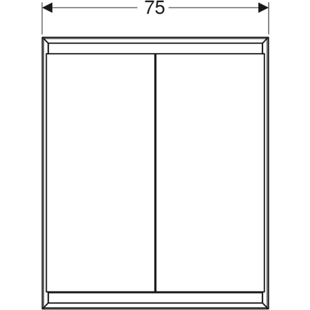 Geberit ONE Spiegelschrank mit ComfortLight, 2 Türen, Aluminium eloxiert, 75x90x15 cm, UP-Montage