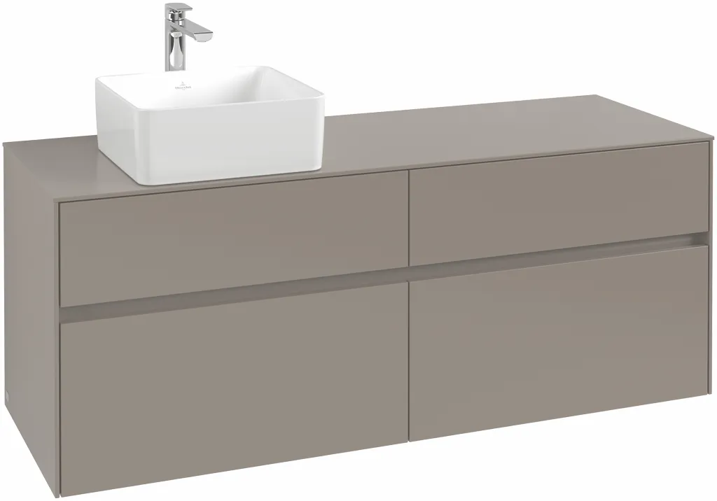 Villeroy & Boch Waschtischunterschrank „Collaro“ 1400 × 548 × 500 mm Weiß Matt, ohne Beleuchtung, für Becken links Villeroy & Boch Waschtischunterschrank „Collaro“ 1400 × 548 × 500 mm Weiß Matt, ohne Beleuchtung, für Becken links