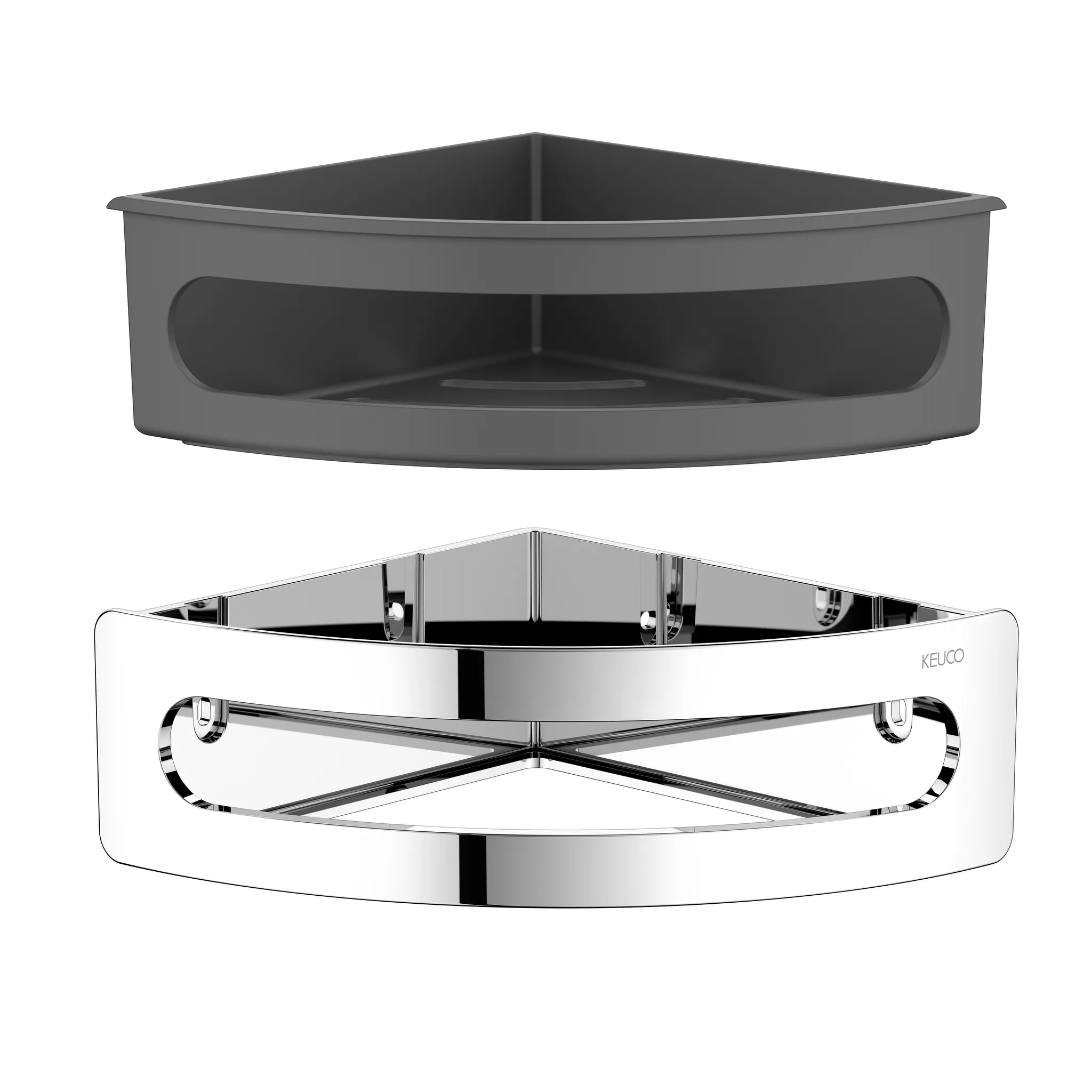 Elegance 11657010001 Eckduschkorb Kunststoff-Einsatz anthrazit verchromt Elegance 11657010001 Eckduschkorb Kunststoff-Einsatz anthrazit verchromt