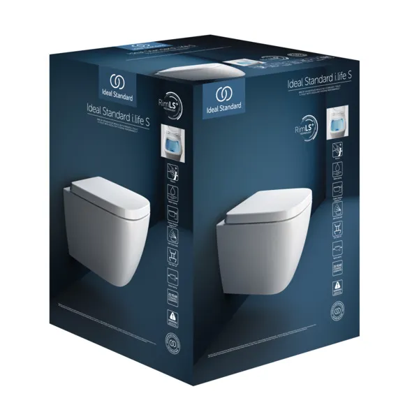 WC-Paket i.life S WC Randlos mit WC-Sitz Softclosing 360x485x375mm Weiß