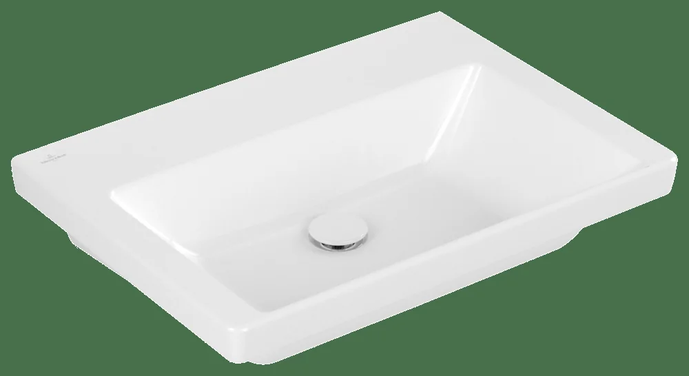 Villeroy & Boch Subway 3.0 Waschbecken, TitanCeram, 650 x 470 mm, Rechteck, ohne Überlauf, Weiß Alpin