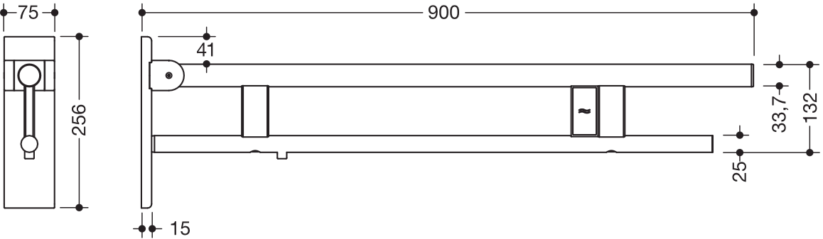 HEWI Stützklappgriff „System 900“