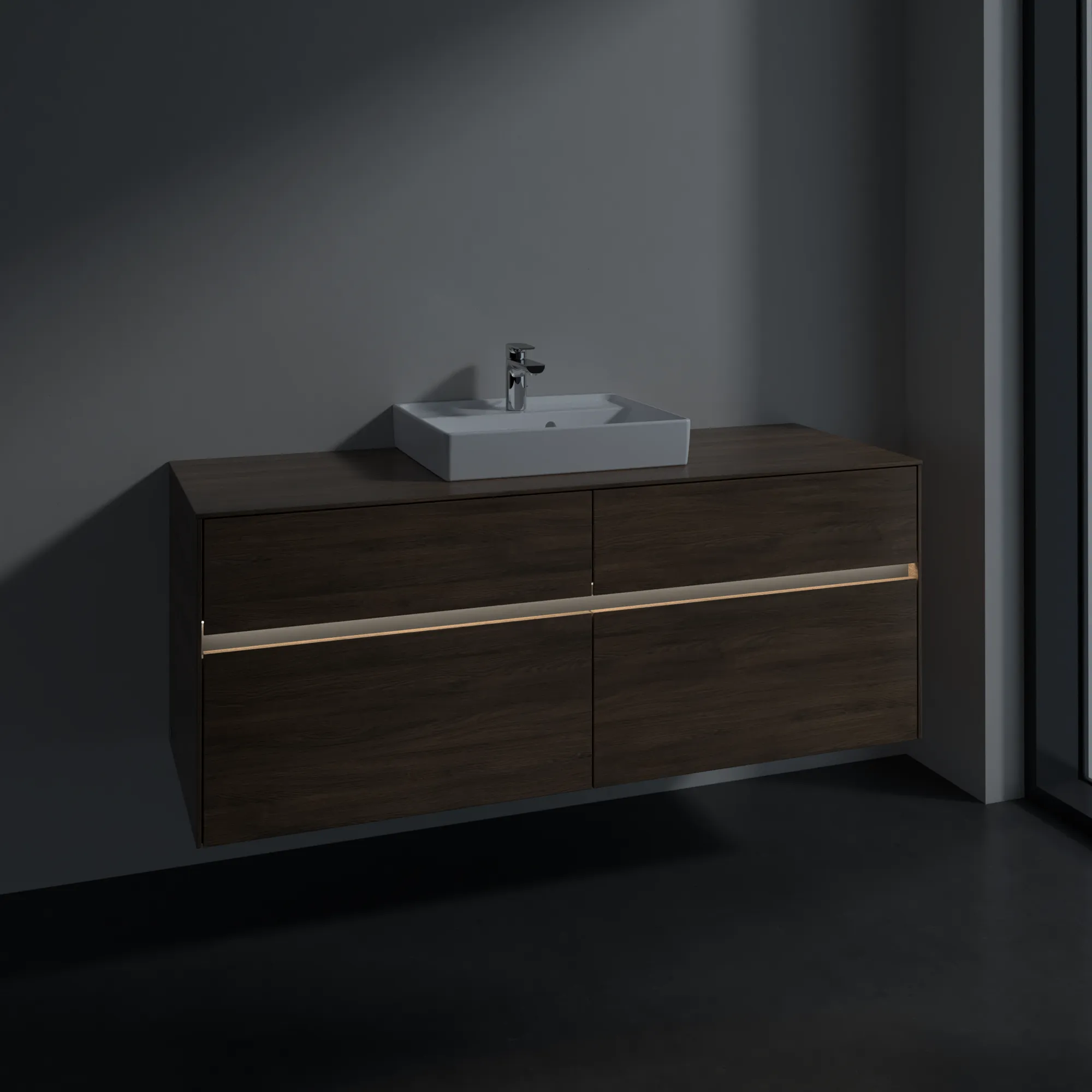 Villeroy & Boch Waschbeckenunterschrank Collaro C073B0 Arizona Oak, 1400 x 548 x 500 mm, mit Beleuchtung und SoftClosing Villeroy & Boch Waschbeckenunterschrank Collaro C073B0 Arizona Oak, 1400 x 548 x 500 mm, mit Beleuchtung und SoftClosing