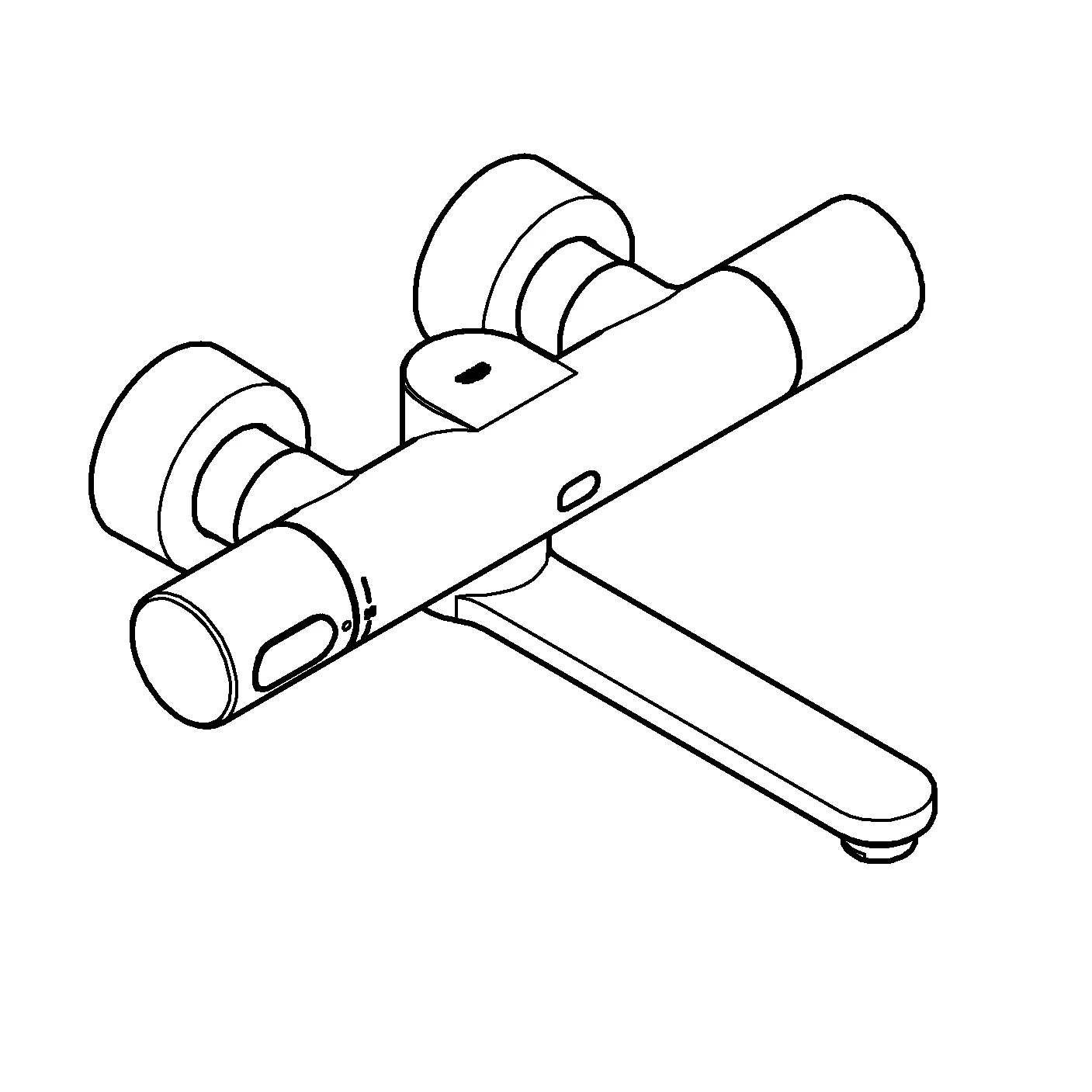 Infrarot-Elektronik für Waschtisch-Wandarmatur Eurosmart CE 36333, mit Mischeinrichtung und Thermostat, 6 V Lithium-Batterie, Typ CR-P2, Rückflussverhinderer, Ausladung 255 mm, chrom