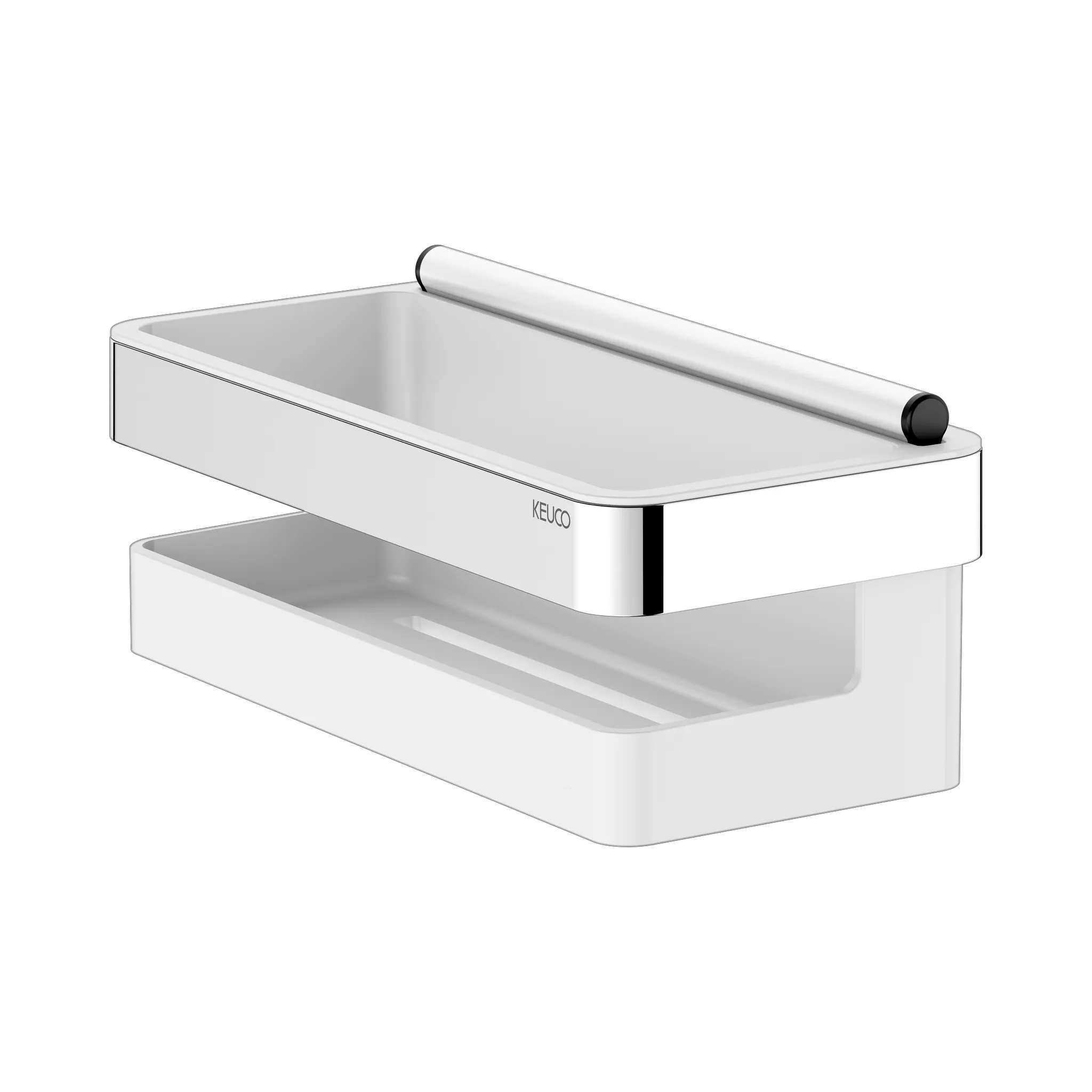 Collection Moll Duschkorb Kunststoff-Einsatz weiß mit Glasabzieher verchromt Collection Moll Duschkorb Kunststoff-Einsatz weiß mit Glasabzieher verchromt