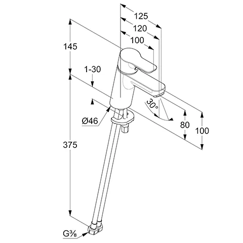 Kludi PURE & EASY Waschtisch-EHM 70 EcoPlus, o. Ablaufgarnitur chrom