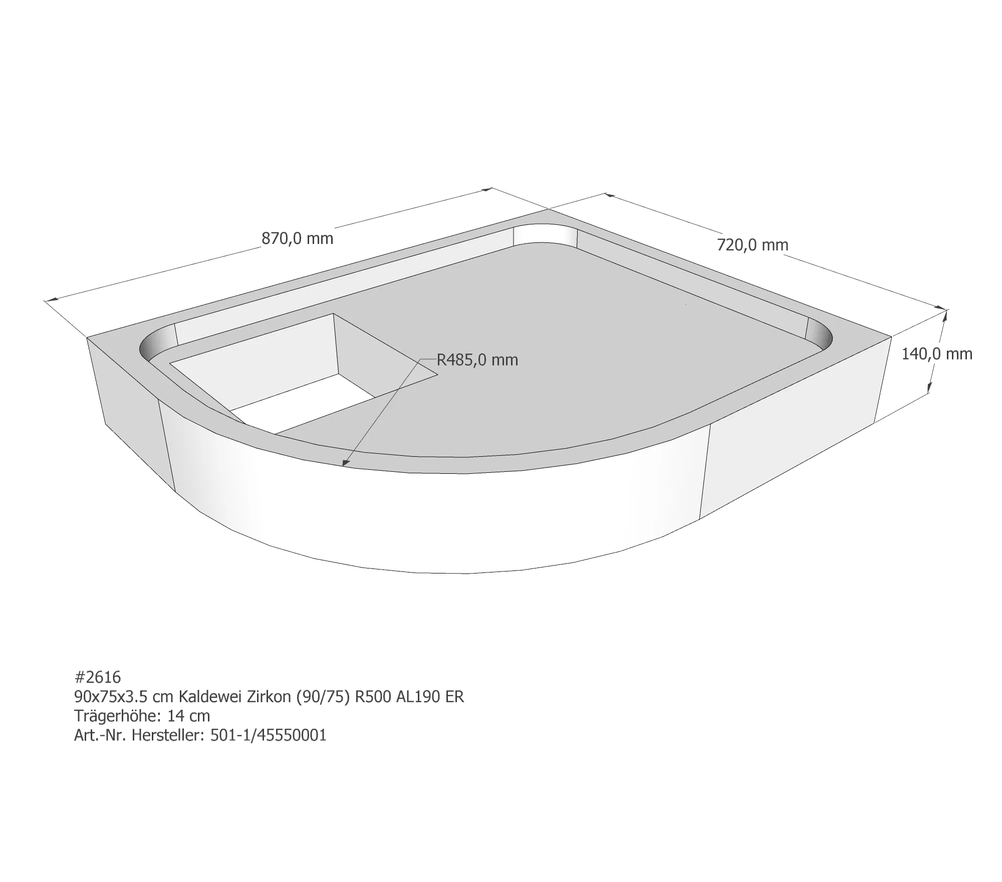 Duschwannenträger passend für Kaldewei Zirkon 90 × 75 × 3,5 cm Breite: 75 cm / Länge: 90 cm Duschwannenträger passend für Kaldewei Zirkon 90 × 75 × 3,5 cm Breite: 75 cm / Länge: 90 cm