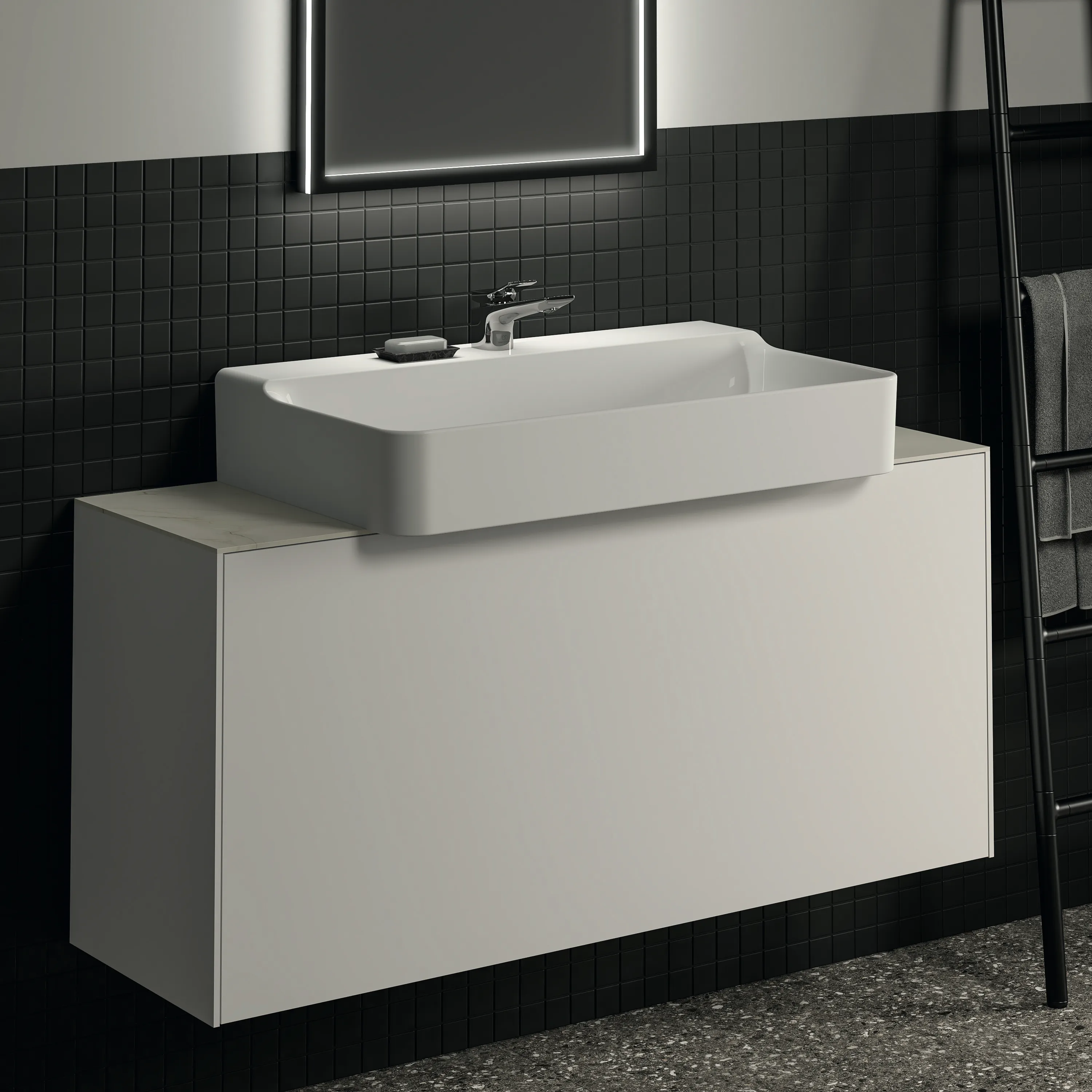 Ideal Standard Waschtischunterschrank Conca, 1200x373x540mm, Weiß Ideal Standard Waschtischunterschrank Conca, 1200x373x540mm, Weiß