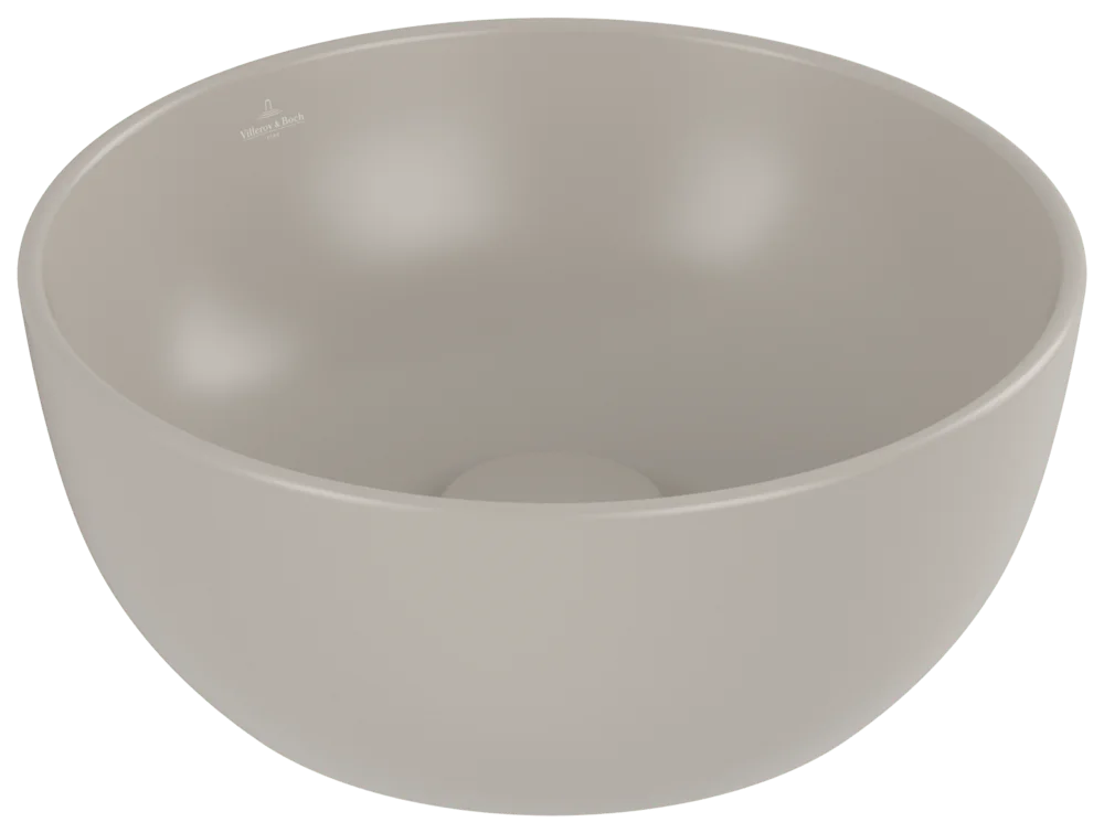 Villeroy & Boch Artis Aufsatzwaschbecken 325x325mm Rund o. ÜL. Almond CeramicPlus
