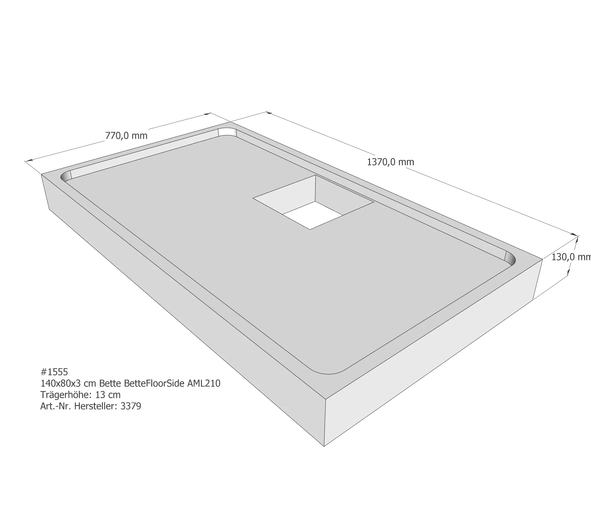 Duschwannenträger passend für Bette BetteFloor Side 140 × 80 × 3 cm Breite: 80 cm / Länge: 140 cm Duschwannenträger passend für Bette BetteFloor Side 140 × 80 × 3 cm Breite: 80 cm / Länge: 140 cm