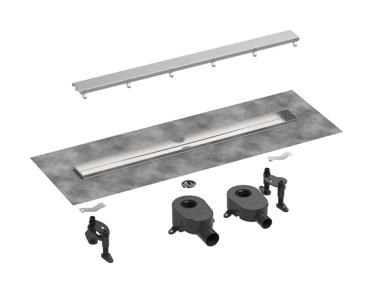 Hansgrohe RainDrain Go Komplettset Duschrinne 500 mm, rückseitig befliessbar, Mattschwarz Hansgrohe RainDrain Go Komplettset Duschrinne 500 mm, rückseitig befliessbar, Mattschwarz