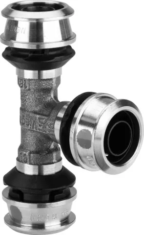 Viega „Raxofix“ T-Stück mit 3 Muffen 50 × 16 × 50 mm Viega „Raxofix“ T-Stück mit 3 Muffen 50 × 16 × 50 mm