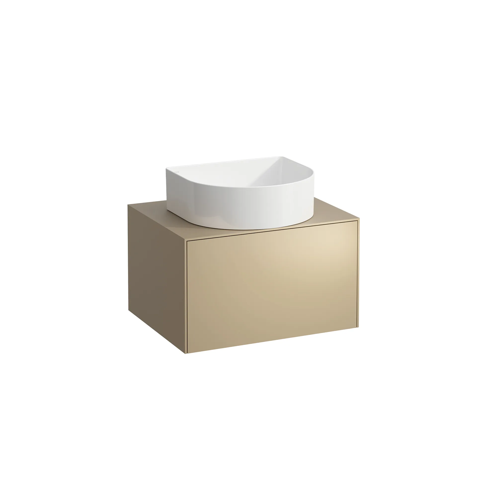 Laufen Waschtischunterbau „SONAR“ 577 × 341 × 457 mm Gold, ohne Hahnlochbohrung, mittig