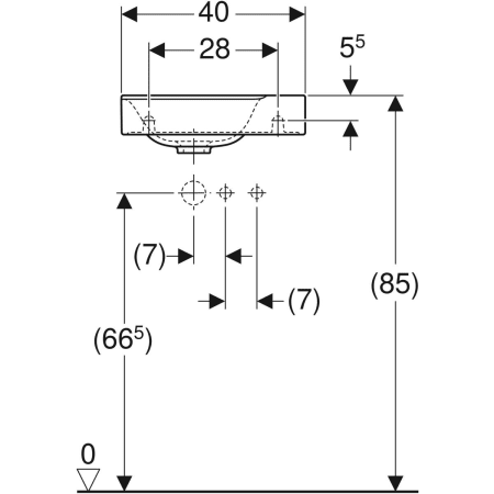 Wandwaschtisch „Xeno2“, rechteckig, Hahnlochposition rechts, mittig 40 × 28 cm in weiß alpin mit KeraTect® Wandwaschtisch „Xeno2“, rechteckig, Hahnlochposition rechts, mittig 40 × 28 cm in weiß alpin mit KeraTect®