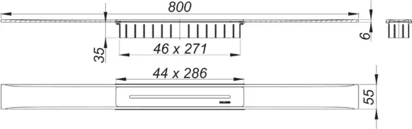Duschrinne CeraFloor Select messing matt, 800 mm