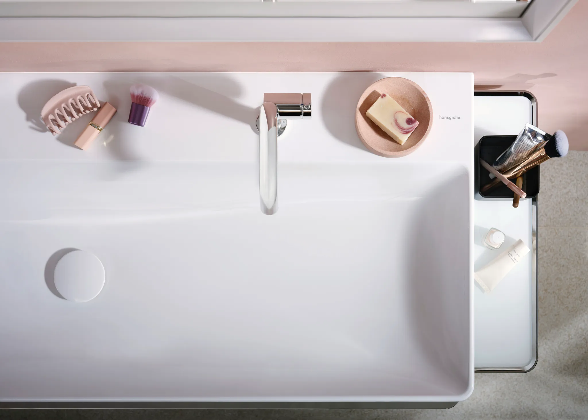 Xelu Q Waschtisch 1200/480 mit 2 Hahnlöchern ohne Überlauf, SmartClean Weiß