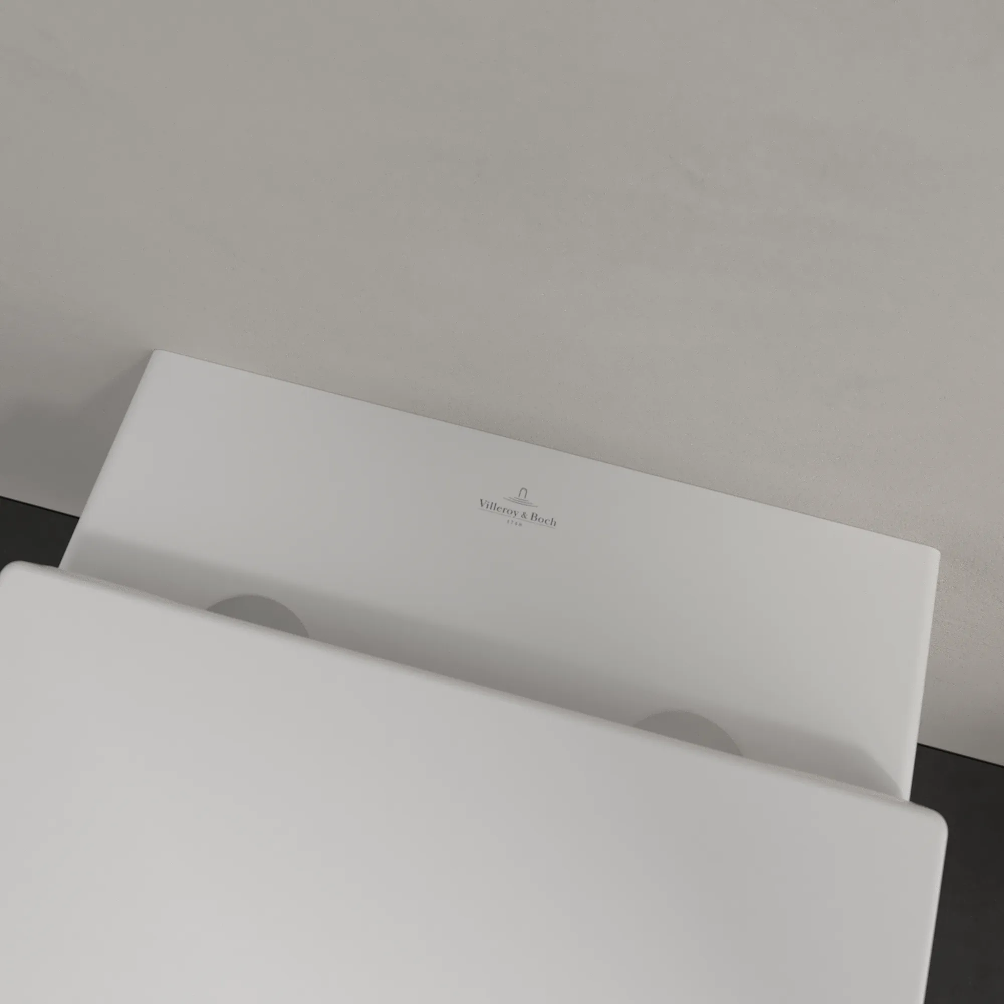 Wand-Tiefspül-WC „Subway 3.0“ 37 × 36 × 56 × 56 cm in Stone White, ohne Spülrand, Abgang waagerecht