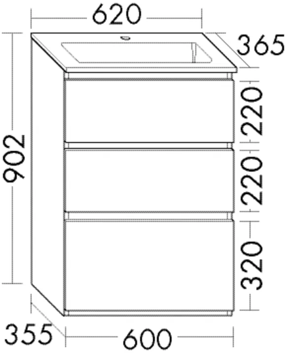burgbad Waschtischunterschrank „Lin20“ in Eiche Dekor Flanelle burgbad Waschtischunterschrank „Lin20“ in Eiche Dekor Flanelle