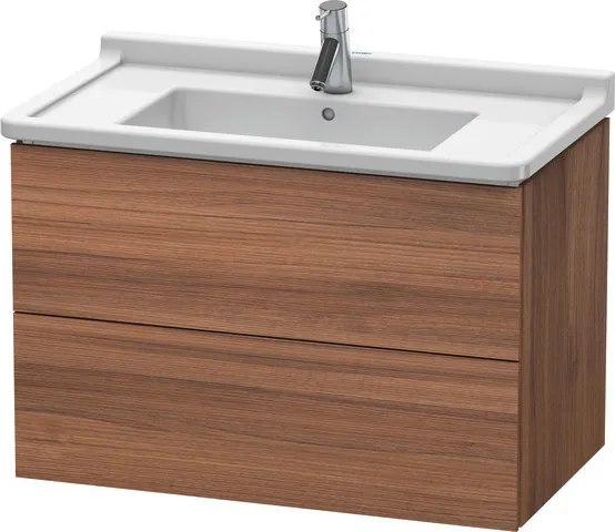 Duravit Waschtischunterschrank wandhängend „L-Cube“ 82 × 55,8 × 46,9 cm Nussbaum Natur