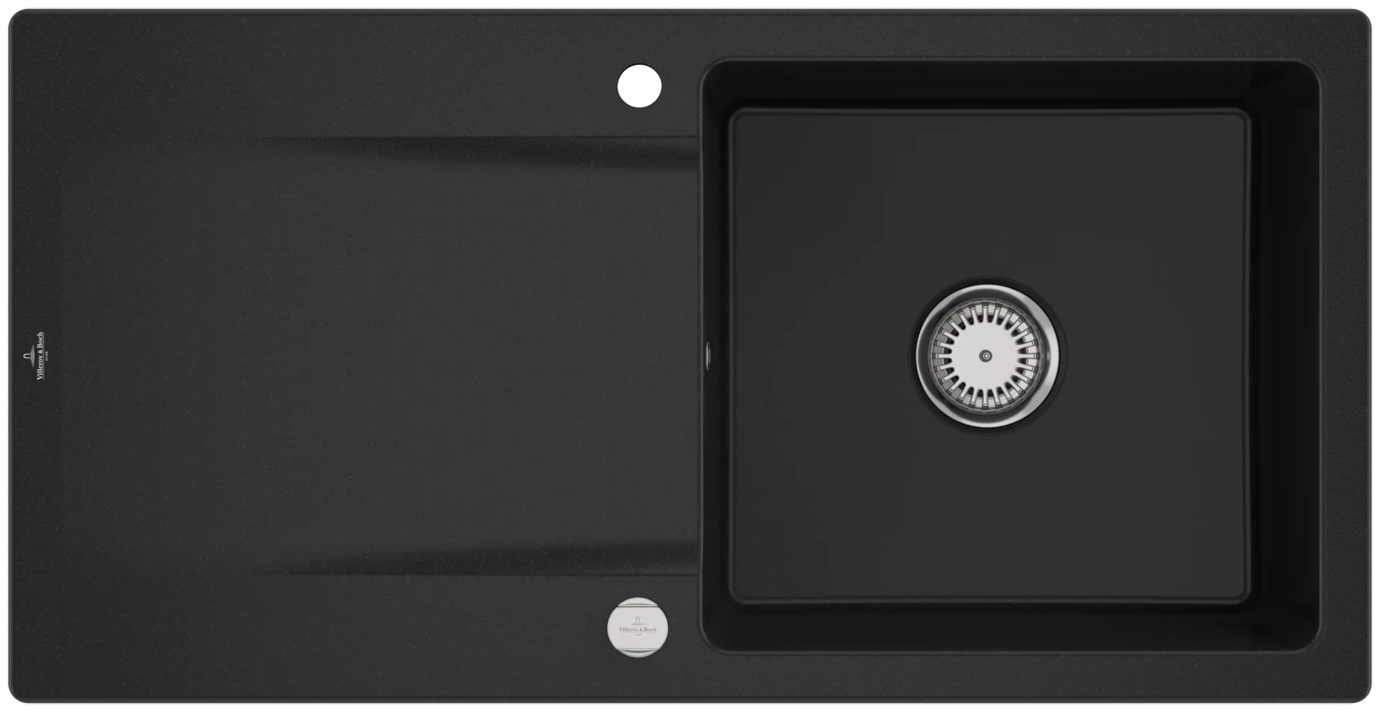 Villeroy & Boch Einbauspüle Siluet 60 Chromite CeramicPlus, 1000x510 mm, Höhe 220 mm, TitanCeram, Excenterbetätigung