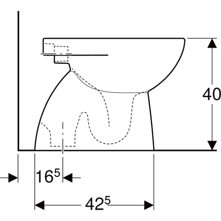 Stand-Tiefspül-WC „Renova“ 35 × 40 × 53,5 cm in weiß alpin, mit Spülrand Stand-Tiefspül-WC „Renova“ 35 × 40 × 53,5 cm in weiß alpin, mit Spülrand
