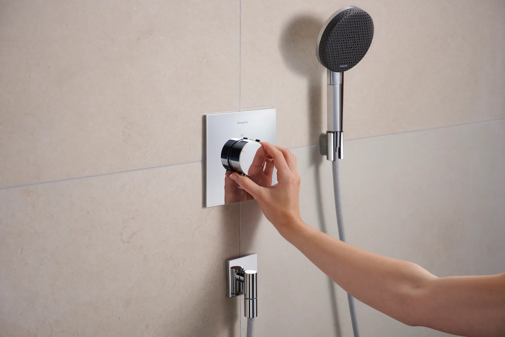 Hansgrohe FixFit Fine E Wandanschluss mit Rückflussverhinderer Chrom