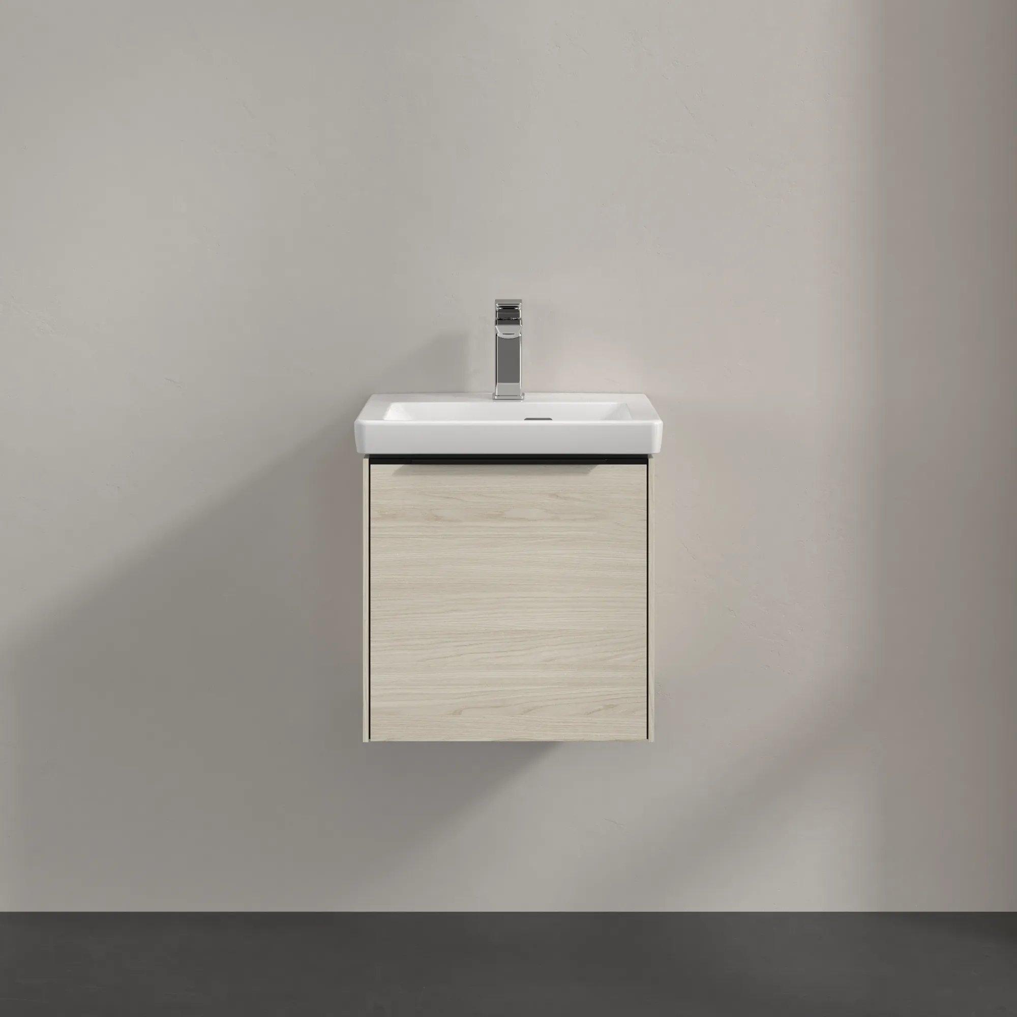 Villeroy & Boch Waschtischunterschrank mit Tür „Subway 3.0“ für Schrankwaschtisch 42,3 × 42,9 × 37,8 × 37,8 cm 1 Tür, Anschlag (Scharnier) rechts, Waschbecken mittig, 1 Tür, mittig, Anschlag rechts