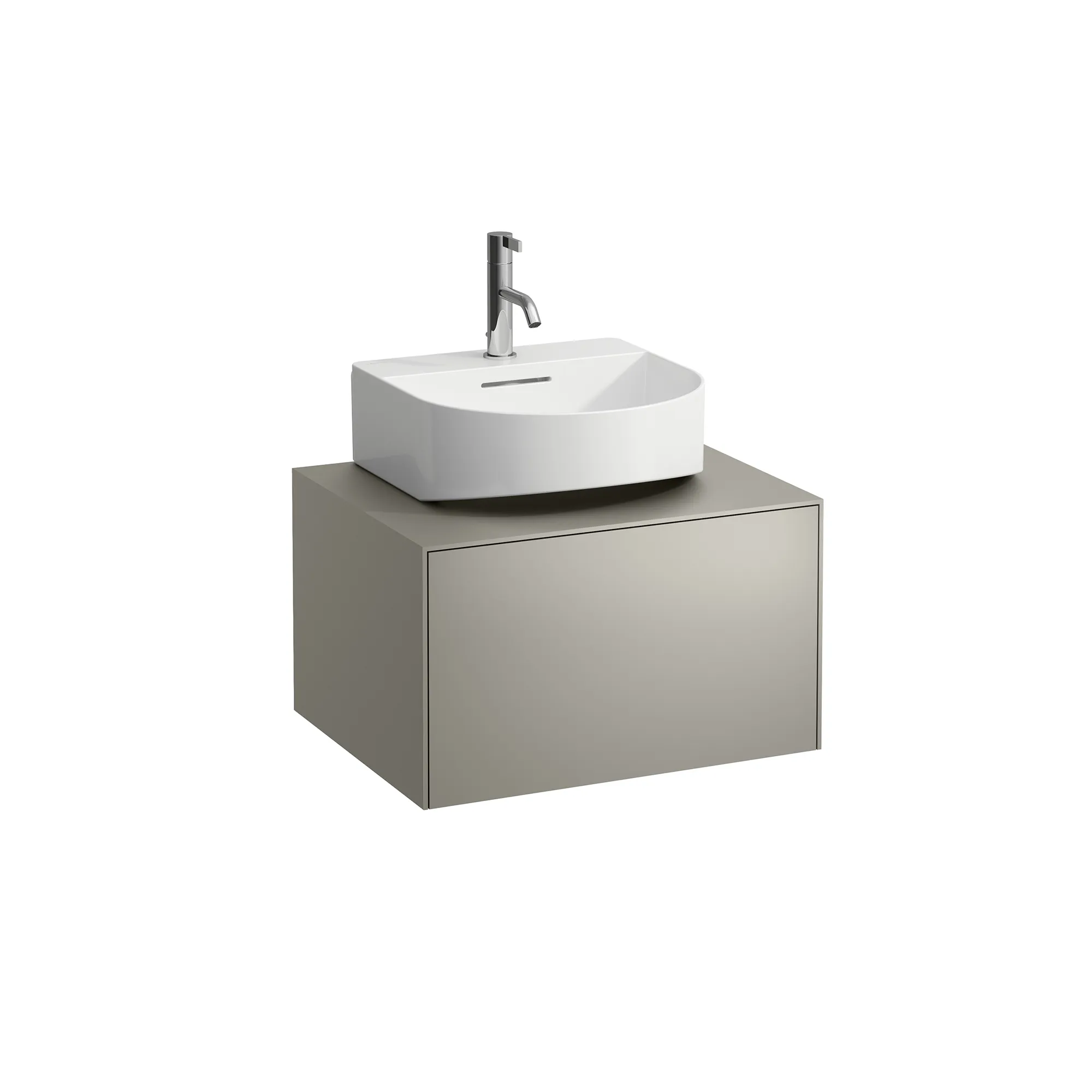 Laufen Waschtischunterbau „SONAR“ 577 × 341 × 457 mm Titan, mittig