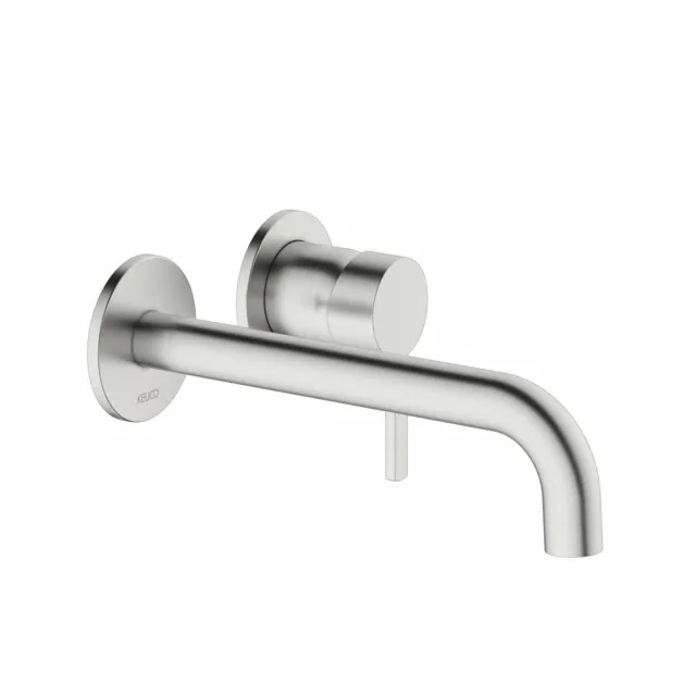 KEUCO PLAN BLUE Einhebel-Waschtischmischer Unterputz, 2-Loch, Edelstahl-finish, Ausladung 225 mm