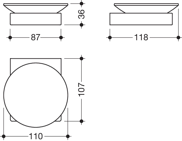 HEWI Glas/Seifehalter „System 100“ in / /