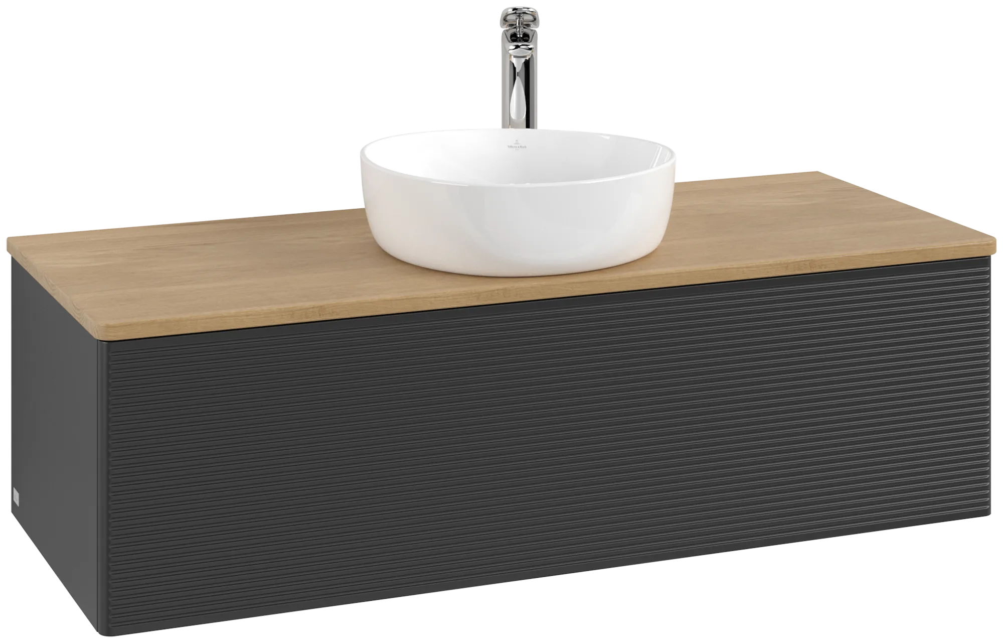 Villeroy & Boch Antao Waschbeckenunterschrank L32_5 1200x360x500mm Black Matt Lacquer / Honey Oak