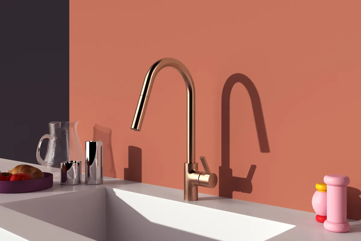 Küchenarmatur Gusto Ausladung 240mm 1-Funktions-Brause Brushed Gold Küchenarmatur Gusto Ausladung 240mm 1-Funktions-Brause Brushed Gold