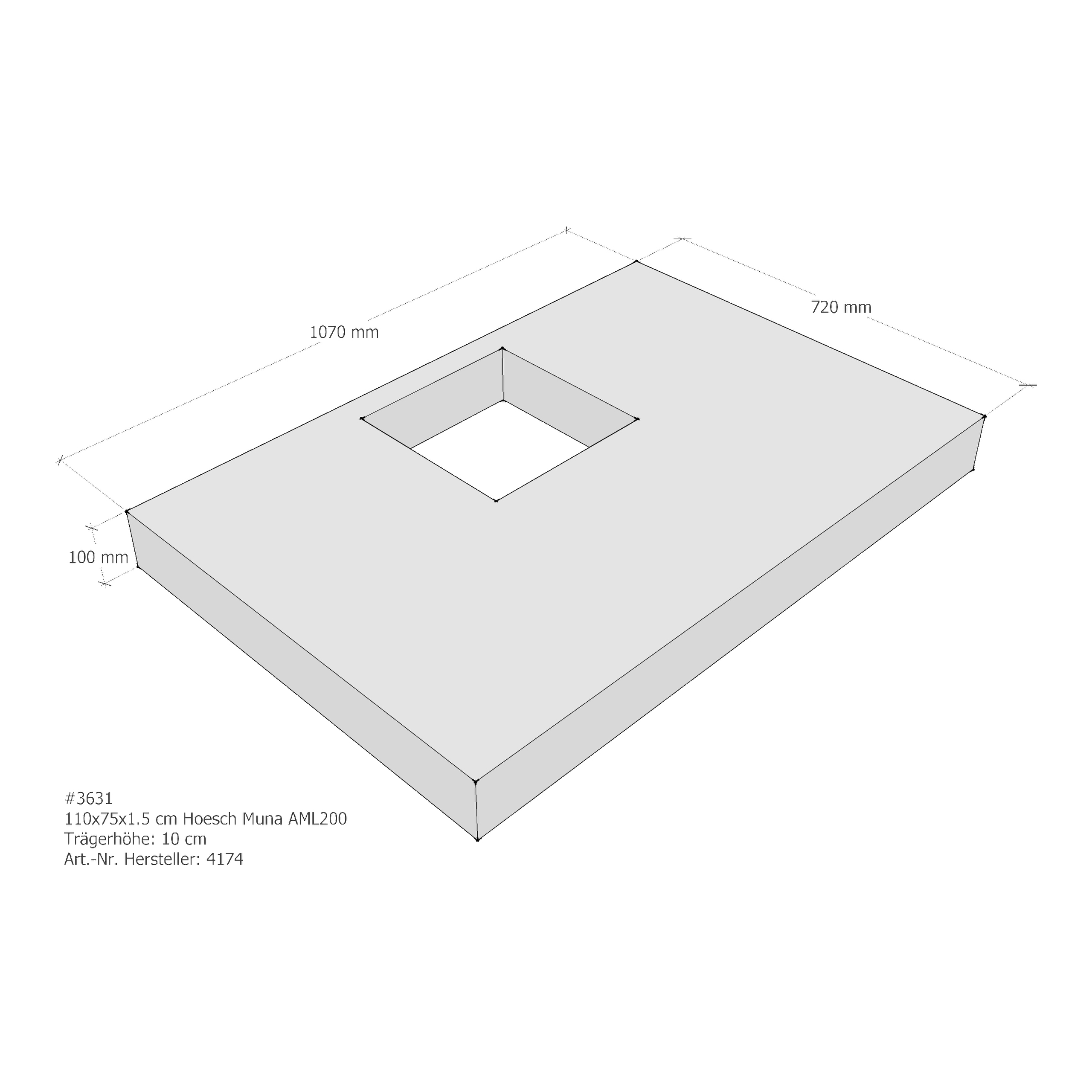 Duschwannenträger Hoesch Muna 110x75x1,5 cm AML200