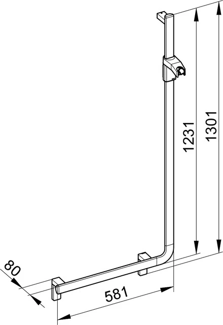 KEUCO Winkelgriff „Axess“ 581 × 1301 mm Ausführung rechts, in Silber (eloxiert) KEUCO Winkelgriff „Axess“ 581 × 1301 mm Ausführung rechts, in Silber (eloxiert)