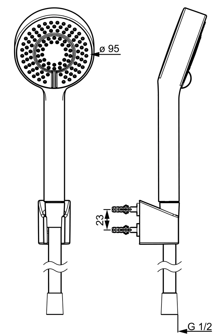 HansaBASICJET Handbrausegarnitur HansaBASICJET 4468 3-strahlig Chrom