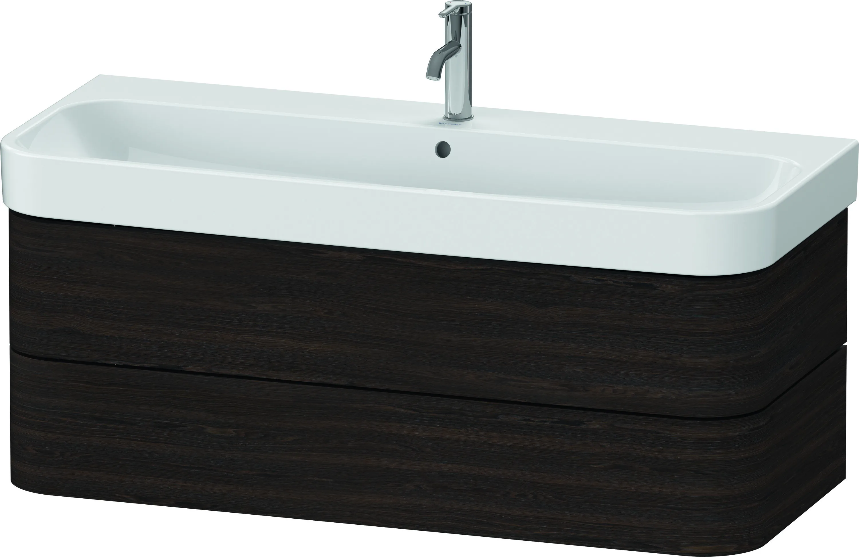 Duravit Waschtischunterschrank wandhängend „Happy D.2 Plus“ 117,5 × 41,5 × 49 cm Nussbaum gebürstet Duravit Waschtischunterschrank wandhängend „Happy D.2 Plus“ 117,5 × 41,5 × 49 cm Nussbaum gebürstet