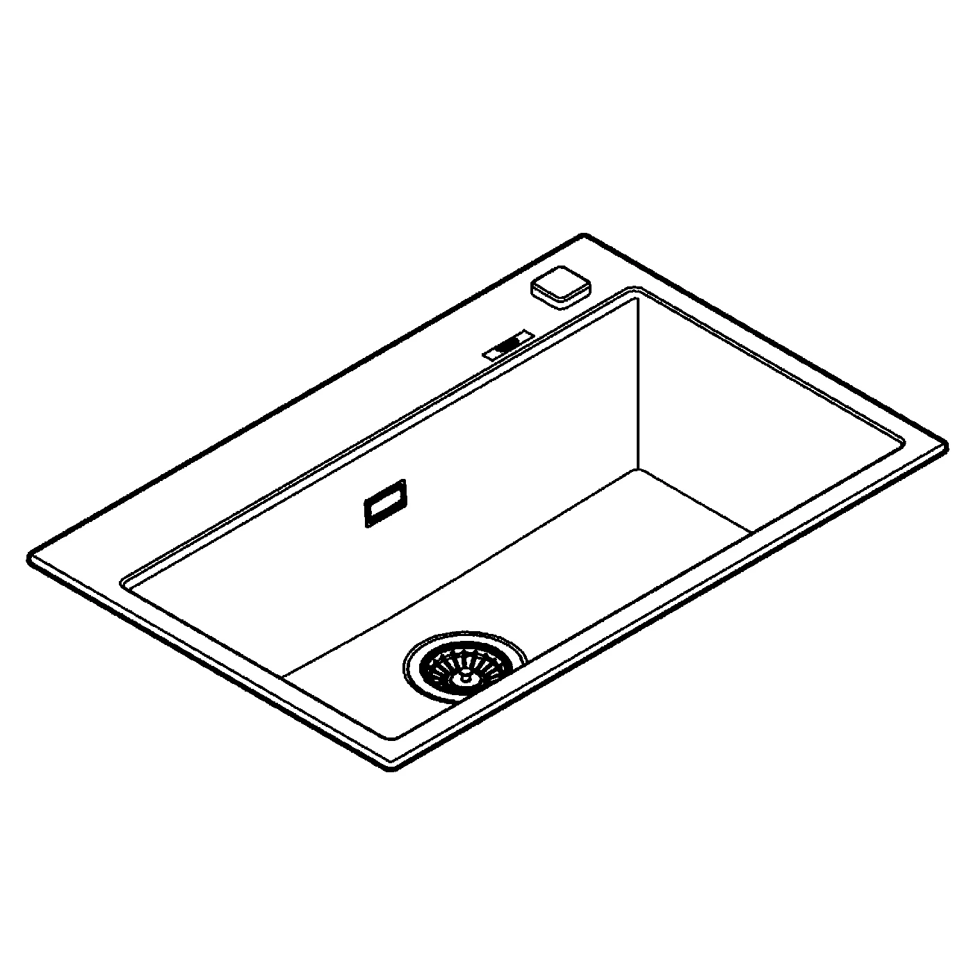 Kompositspüle K700 31652, Modell: K700 80-C 78/51 1.0, Montageart: Standard-Einbauspüle, Maße: 780 x 510 mm, 1 Becken: 720 x 370 x 220 mm, granit schwarz