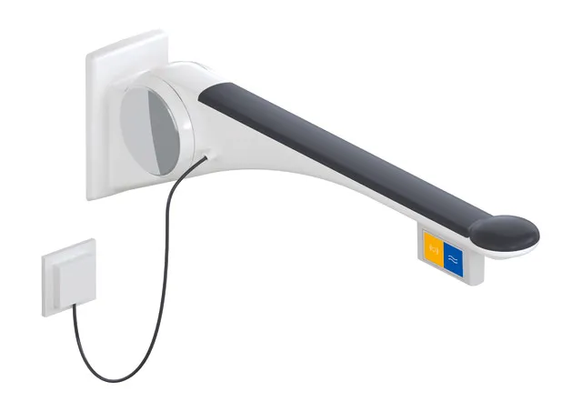 HEWI Stützklappgriff Premium LifeSystem, rechts, Ausladung 850 mm, Signalweiß glänzend mit Griffpad Anthrazit matt HEWI Stützklappgriff Premium LifeSystem, rechts, Ausladung 850 mm, Signalweiß glänzend mit Griffpad Anthrazit matt
