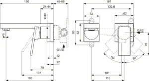 Einhand-Waschtischarmatur „Extra“ Ausladung 160 mm in Chrom