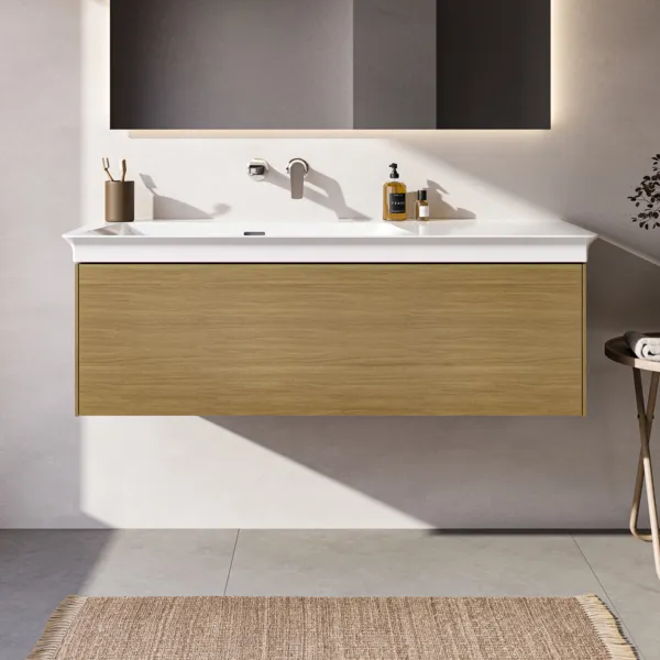 Ideal Standard Waschtischunterschrank „Conca“ 120 × 37 × 50,5 cm Eiche hell Furnier Ideal Standard Waschtischunterschrank „Conca“ 120 × 37 × 50,5 cm Eiche hell Furnier