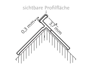 HSK Eckprofil außen, flächenbündig „RenoDeco“ für RenoDeco Wandverkleidungssystem in Alu Silber-matt (2,55 Meter)